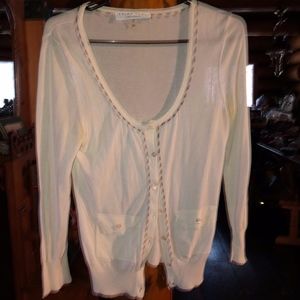 Trina Turk U neck Sheer Knit Cardigan M